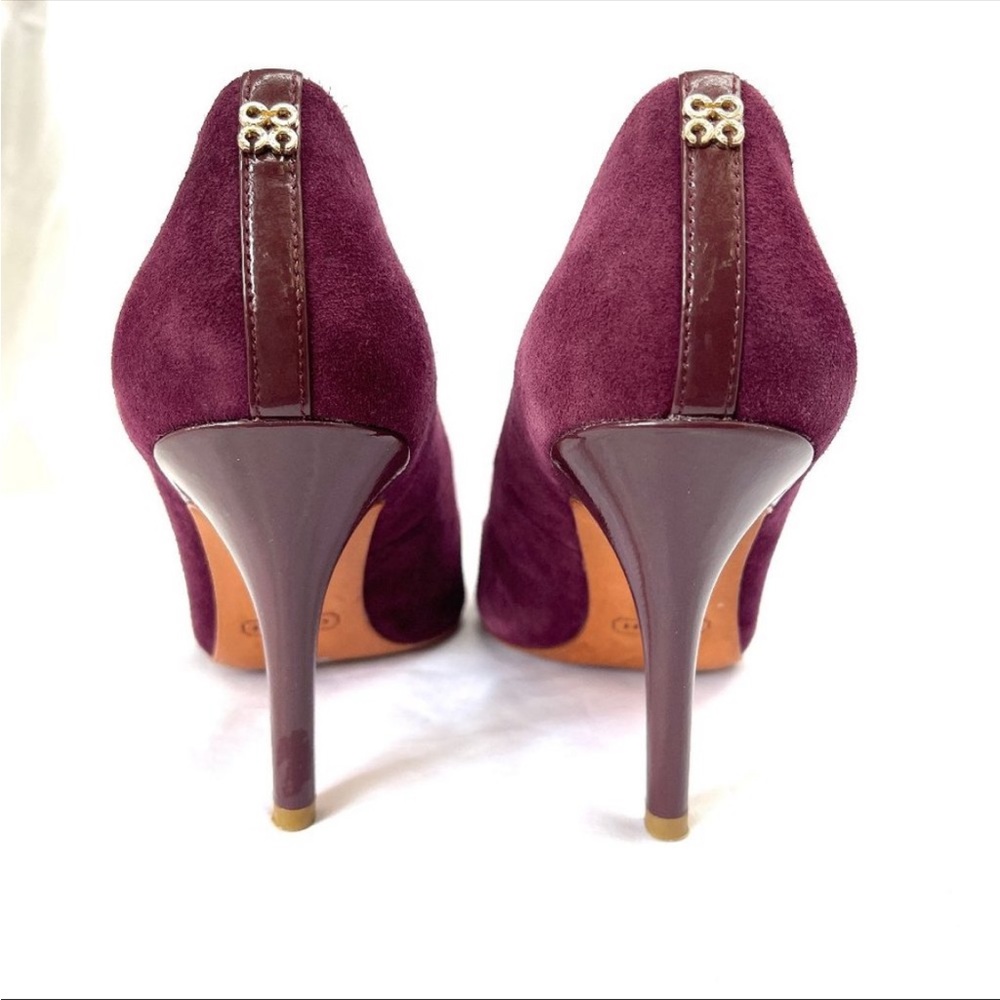 Coach Plum Suede Heels Size 7M - Picture 3 of 6